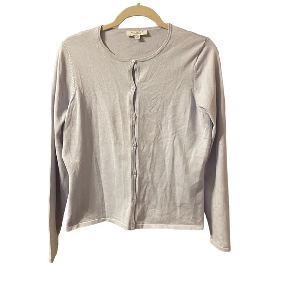 ANN TAYLOR BABY BLUE SILK BLEND CARDIGAN - Picture 1 of 4